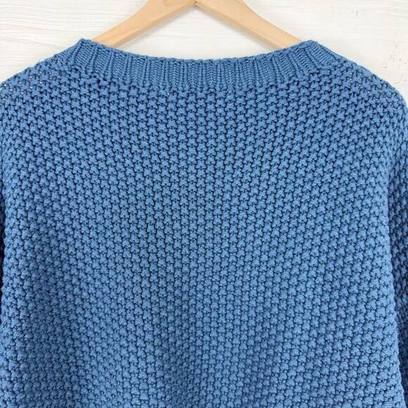 KASH Italy Wool Silk Cashmere Blend Chunky Knit Sweater Women Size 42 / XL Teal - Picture 7 of 14